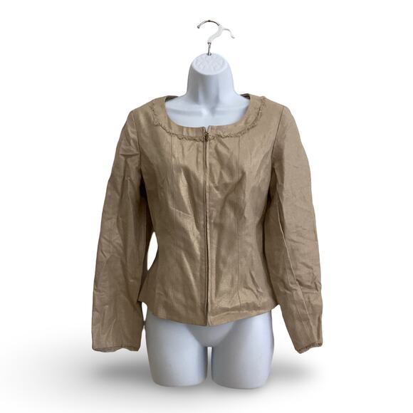 Latina Life Metallic Gold Zip Jacket - Picture 1 of 6